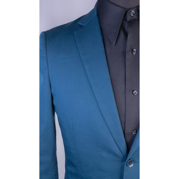 Theory Mens Cotton Unconstructed Blue Sport Coat Jacket Sz 36 Two Button EUC - Picture 5 of 14